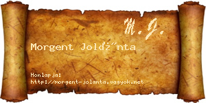 Morgent Jolánta névjegykártya